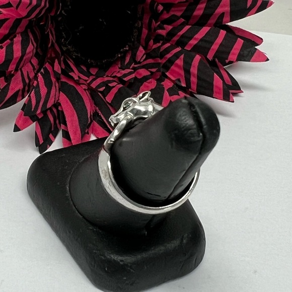 EFFY .925 Diamond Tsavorite Panther Cat Ring - Picture 5 of 10